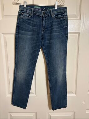 7 For All Mankind Skinny Jeans in Dark Blue Wash